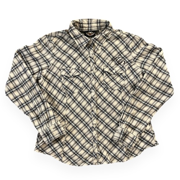 Harley Davidson Plaid Button Up - Picture 1 of 8